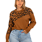 Sweater Pullover Mujer Animal Print Bicolor - Miniatura 2
