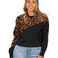 Sweater Pullover Mujer Animal Print Bicolor - Miniatura 4