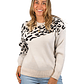 Sweater Pullover Mujer Animal Print Bicolor - Miniatura 8
