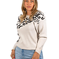 Sweater Pullover Mujer Animal Print Bicolor - Miniatura 9