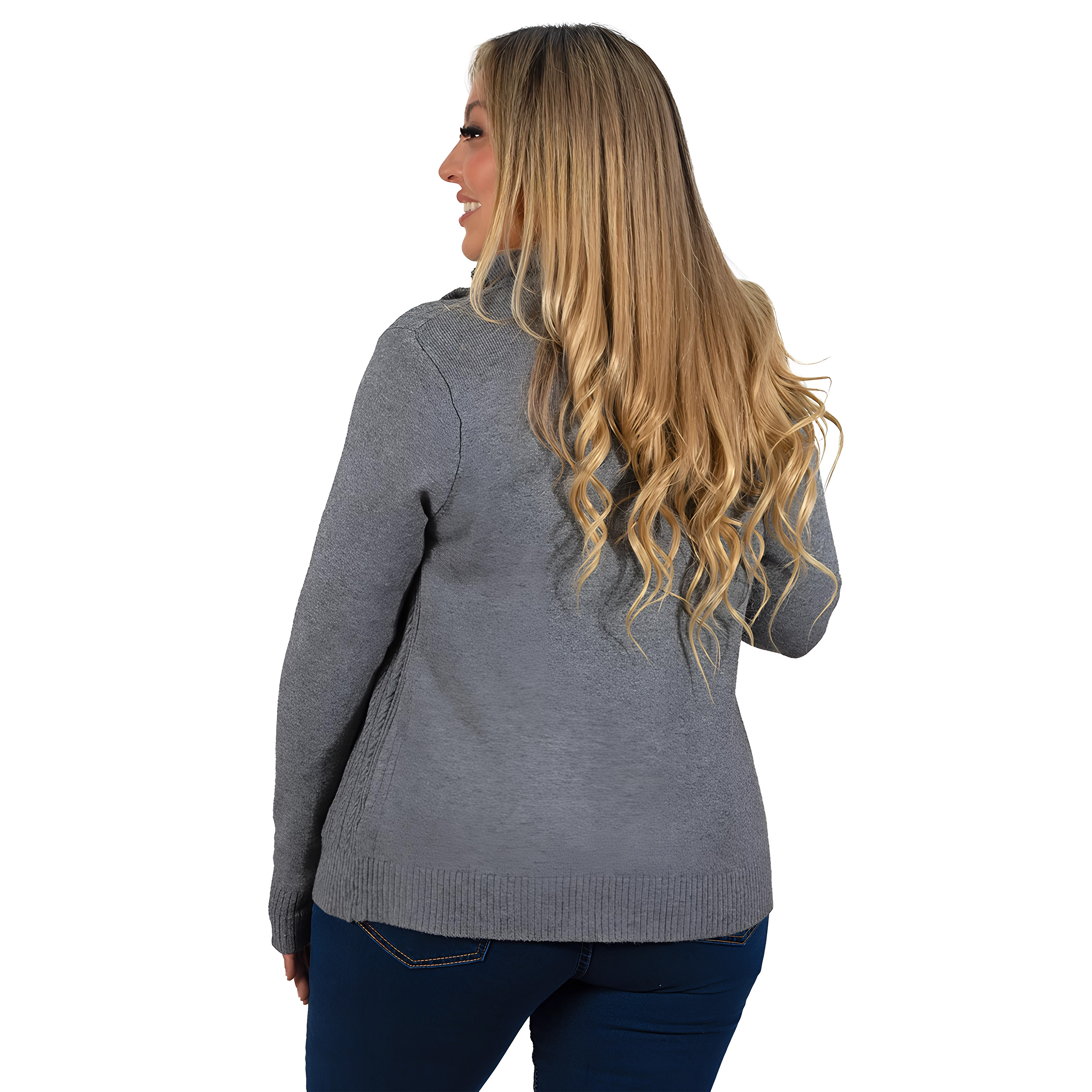 Cárdigan Mujer Bolsillos cierre texturado colores 8