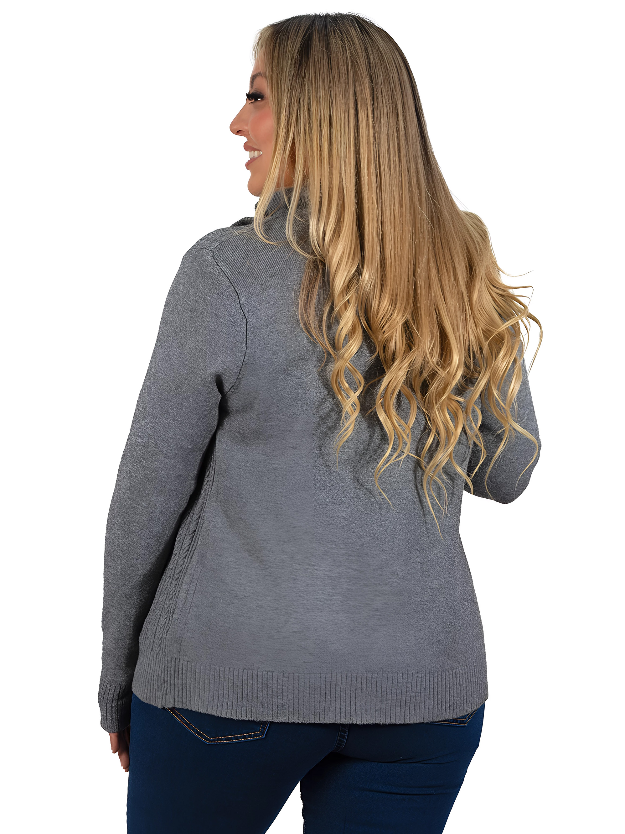 Cárdigan Mujer Bolsillos cierre texturado colores 8