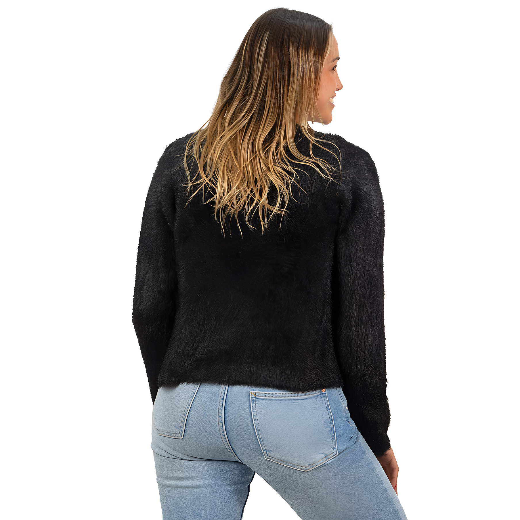 Chaleco mujer peludo nudos colores 12