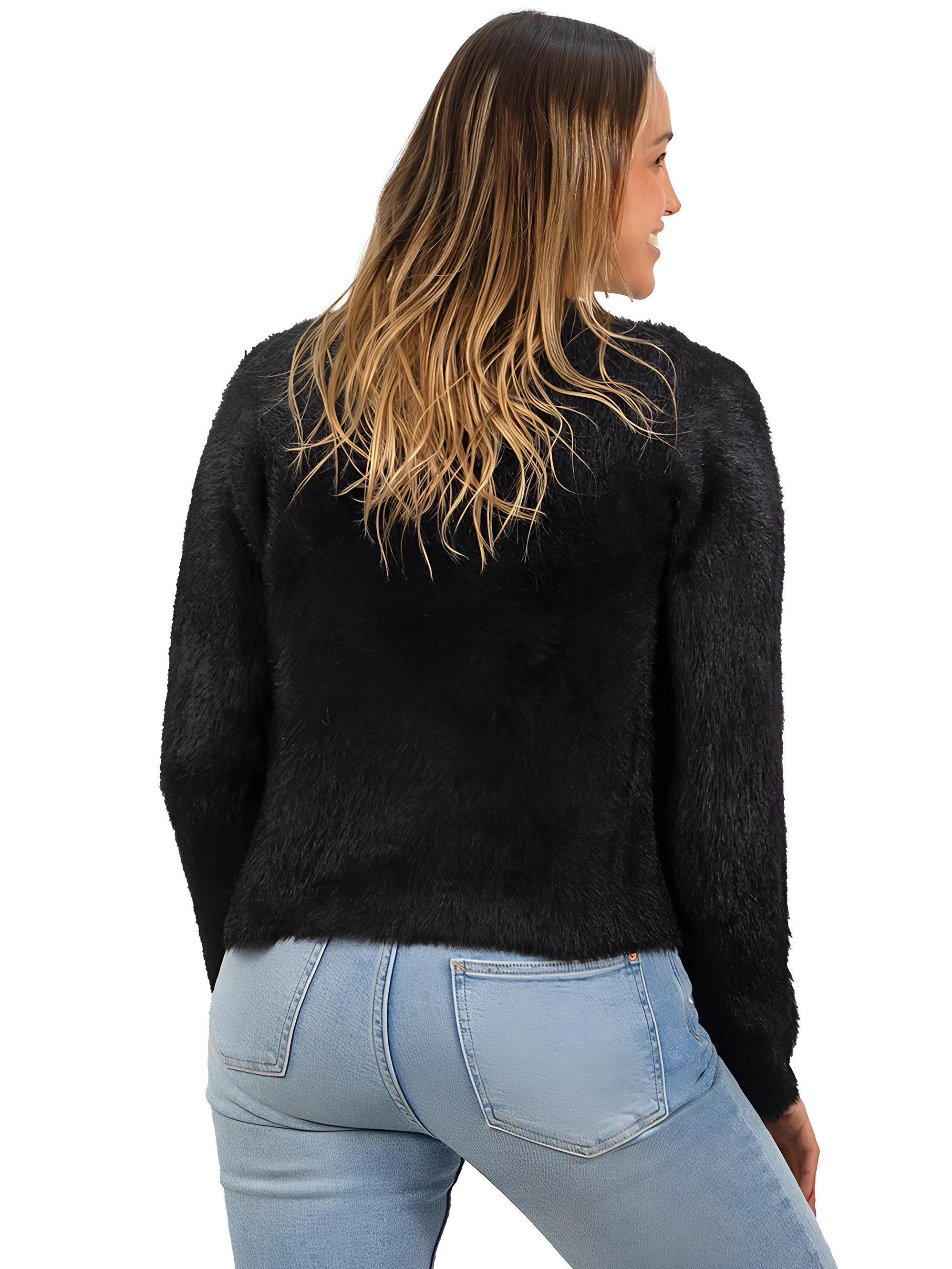 Chaleco mujer peludo nudos colores 12