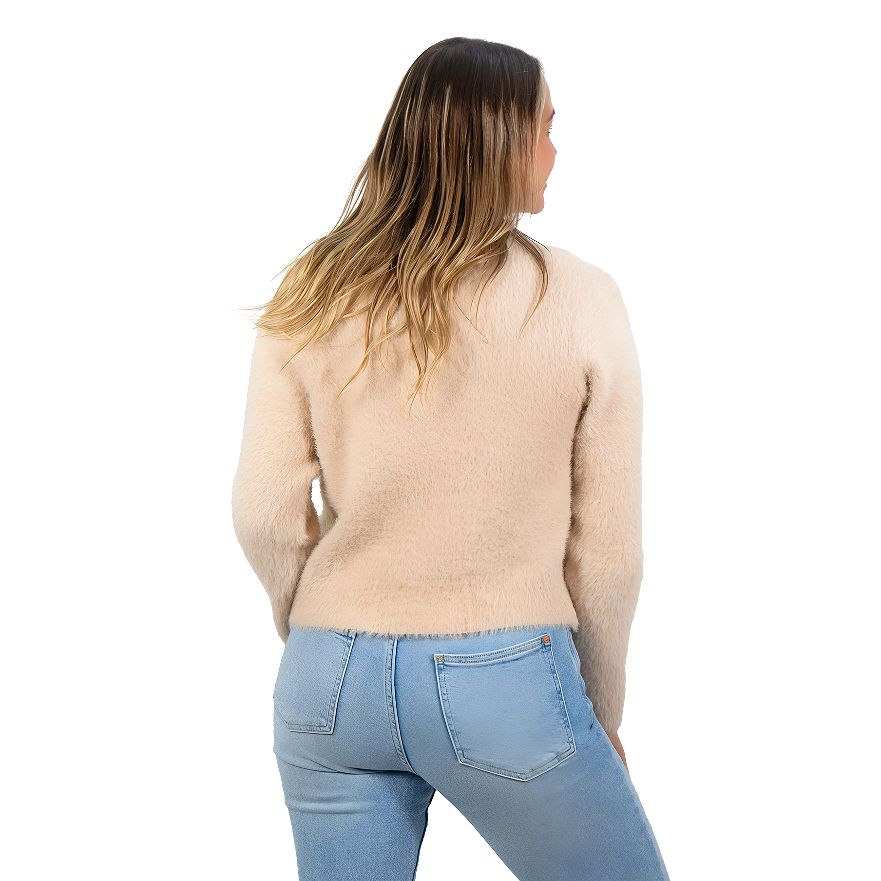 Chaleco mujer peludo nudos colores 16