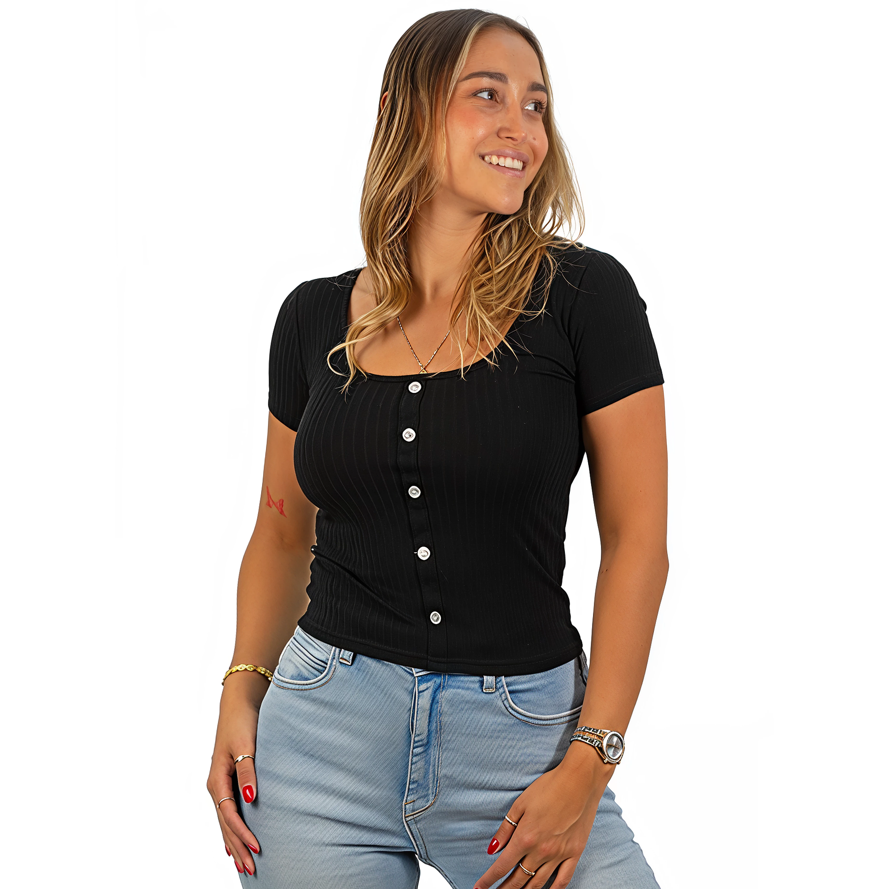 Polera básica Botones 1