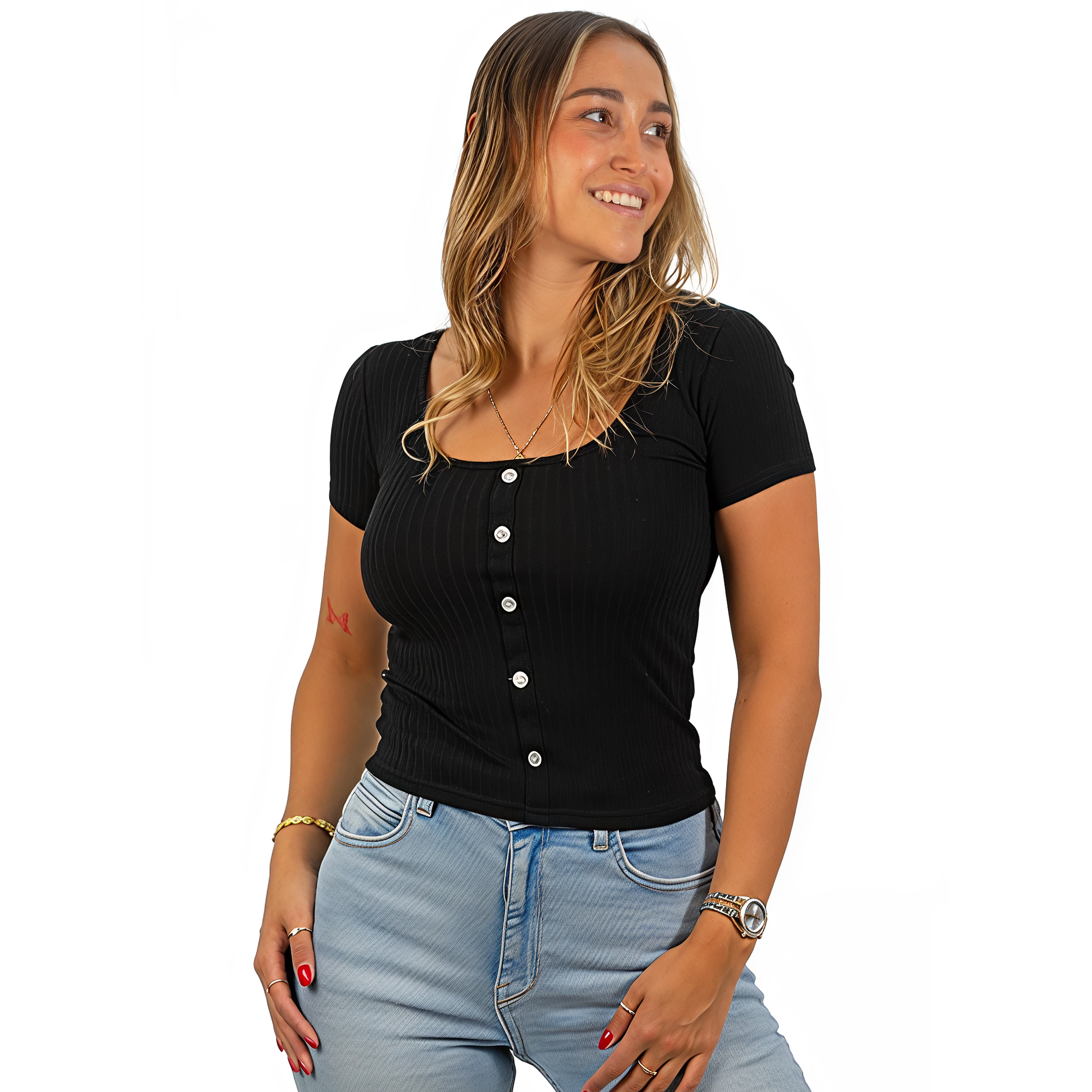 Polera básica Botones 1