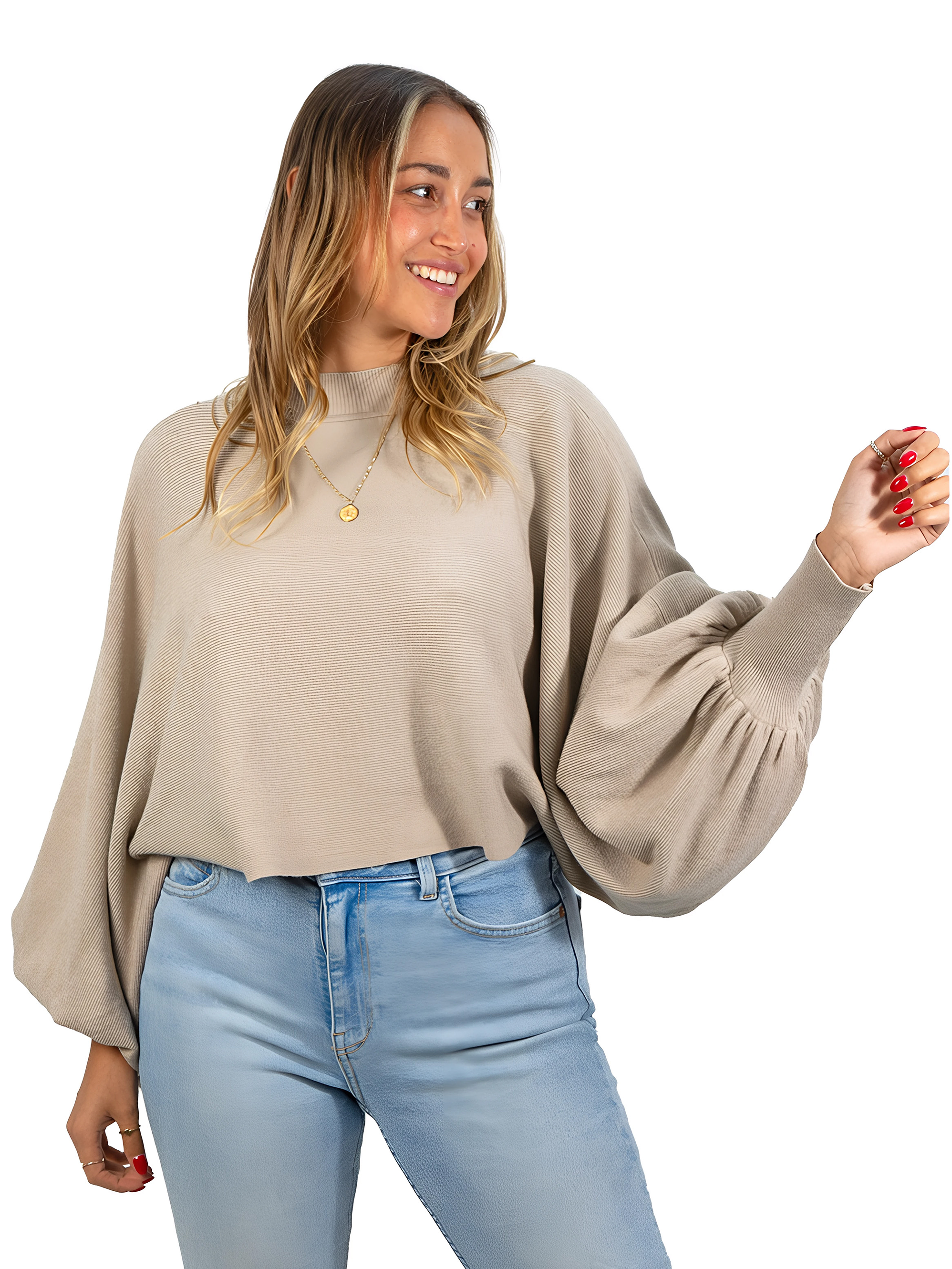 Sweater Pullover Mujer Manga globo colores 14
