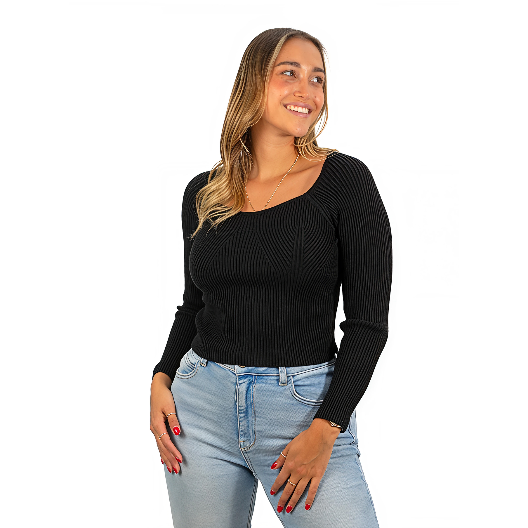 Camiseta sweater invierno colores crop mujer  4