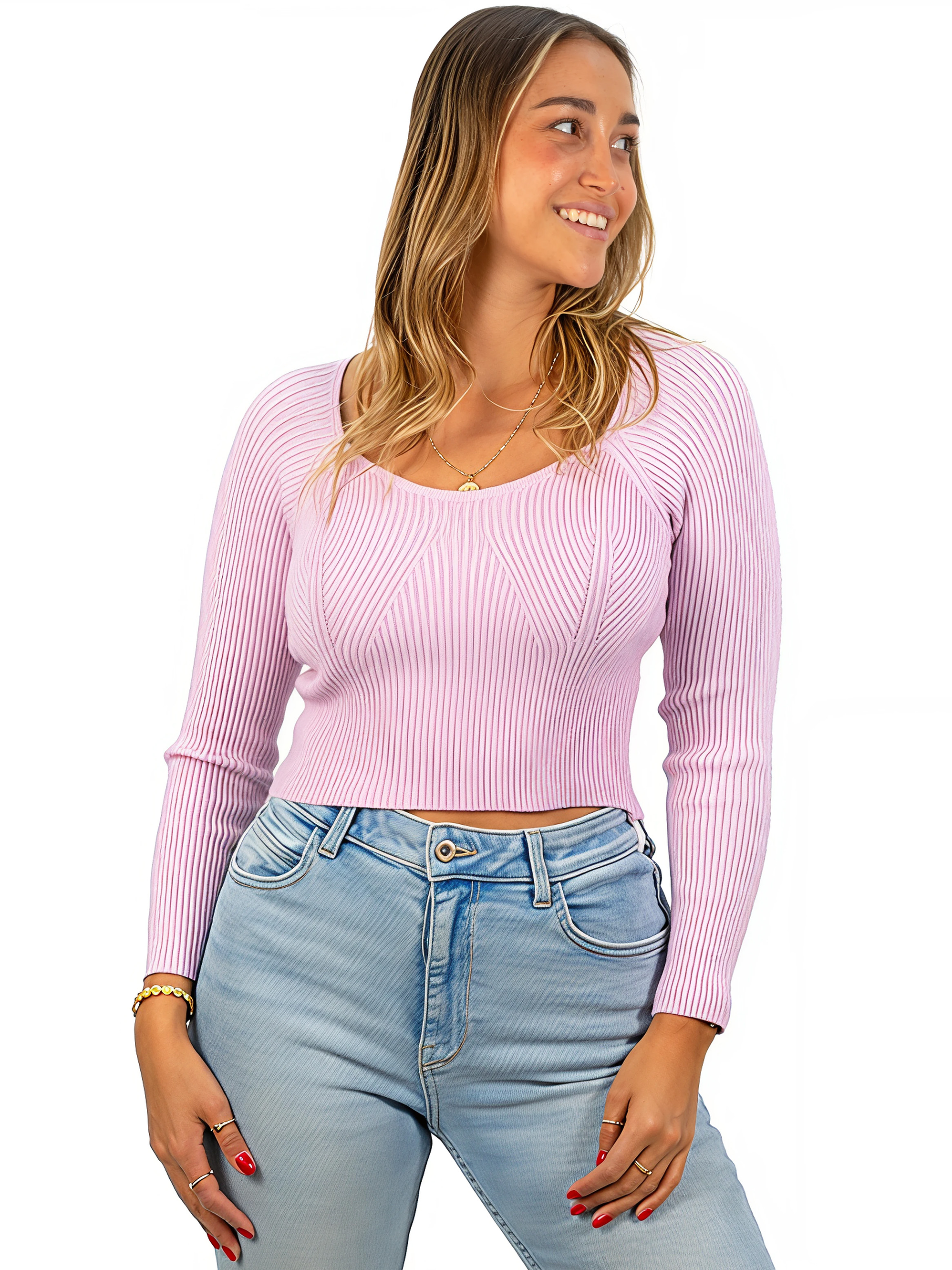 Camiseta sweater invierno colores crop mujer  7