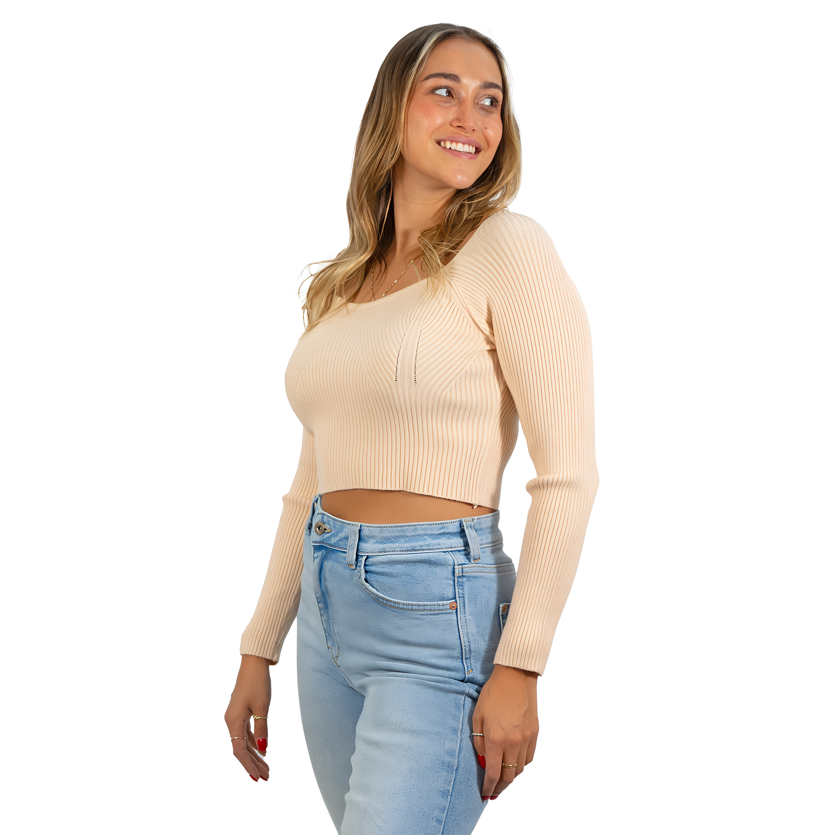 Camiseta sweater invierno colores crop mujer  10