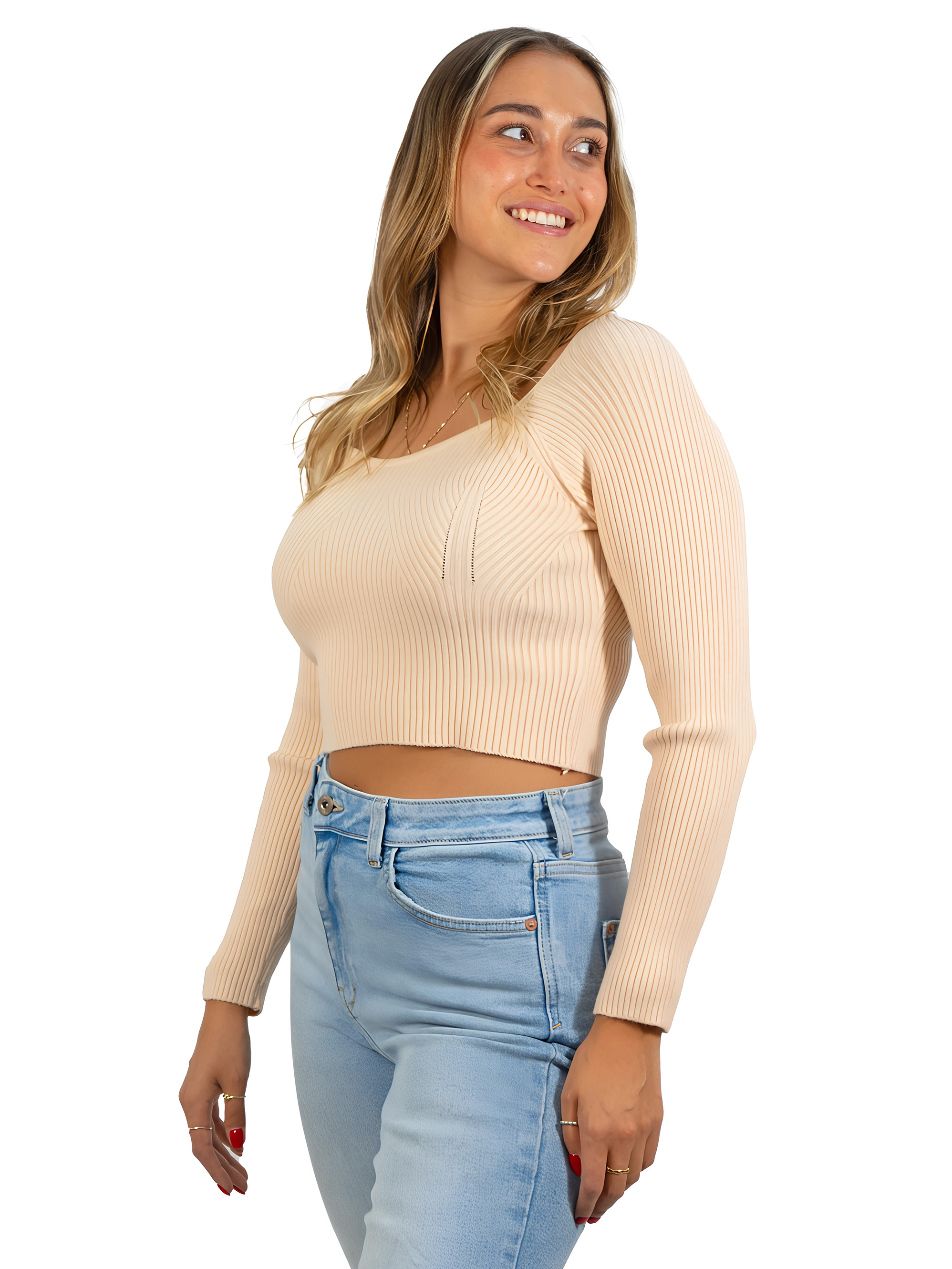 Camiseta sweater invierno colores crop mujer  10