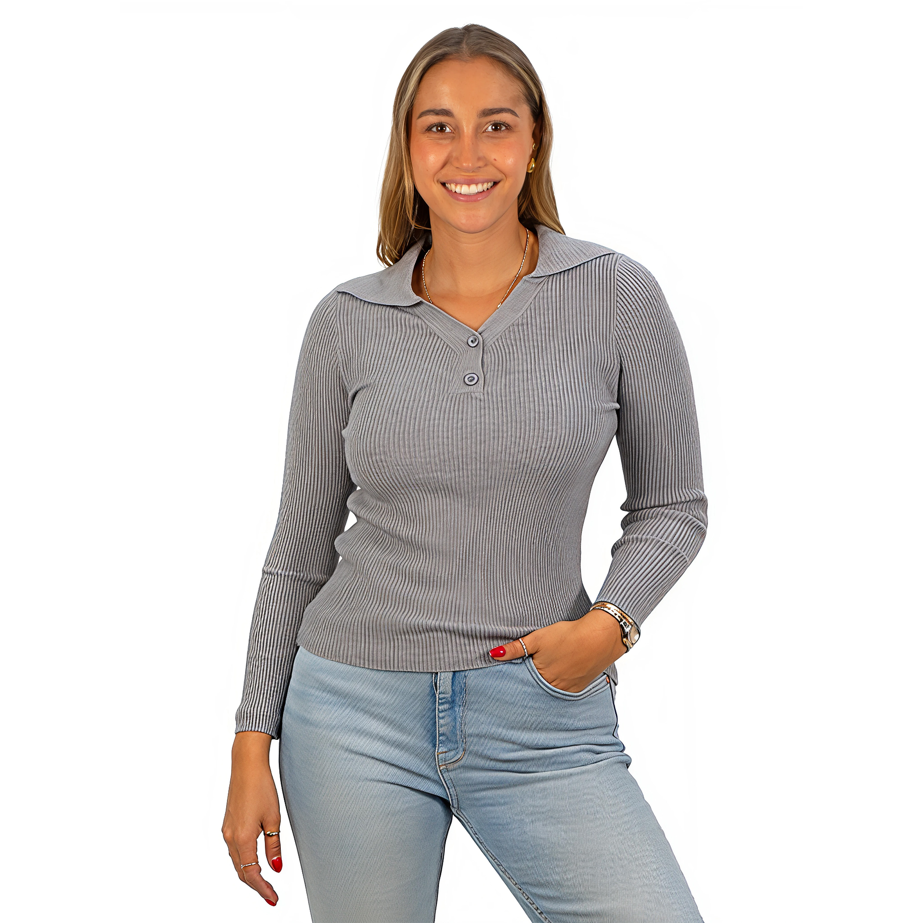 Sweater camiseta básica mujer cuello pique colores 13