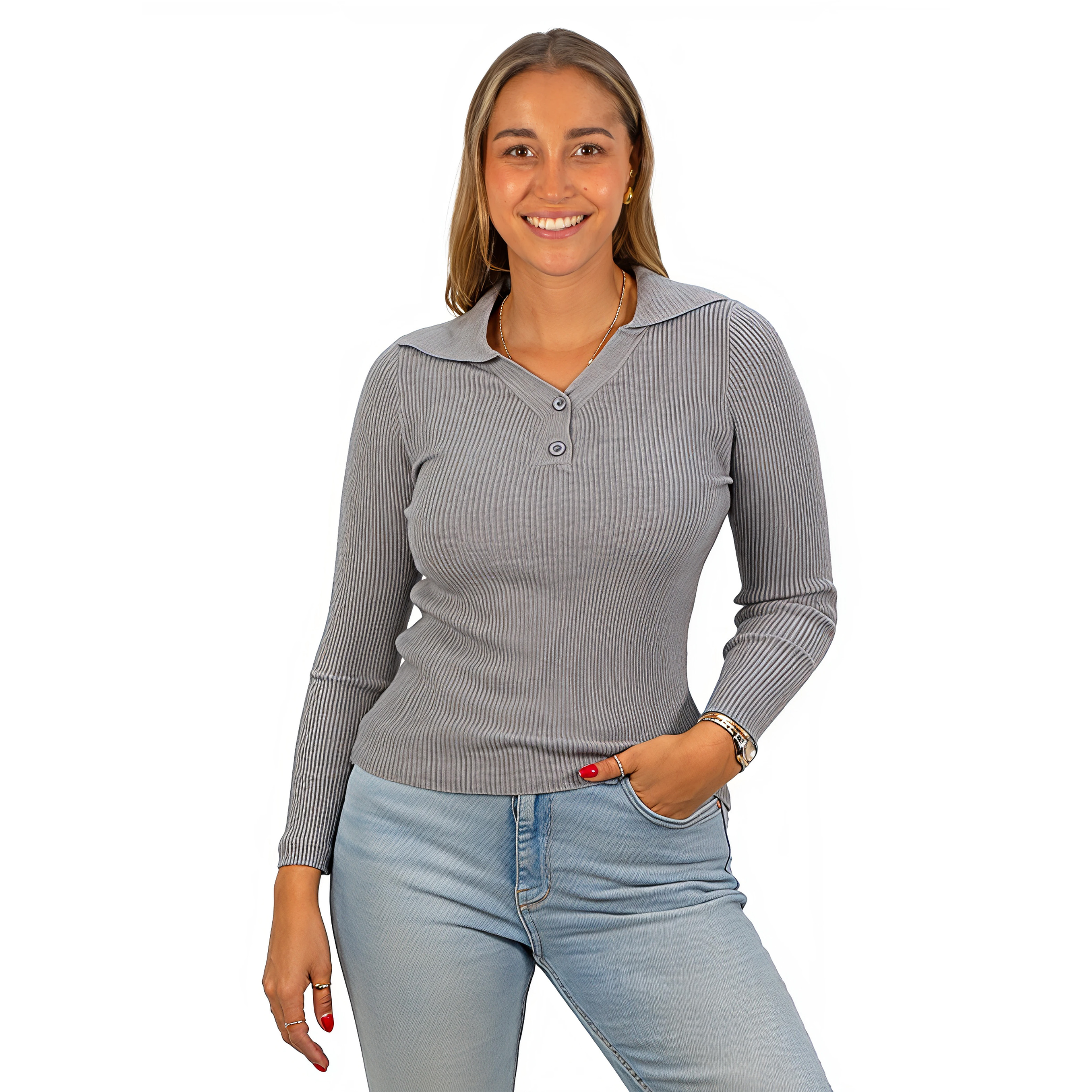 Sweater camiseta básica mujer cuello pique colores 13
