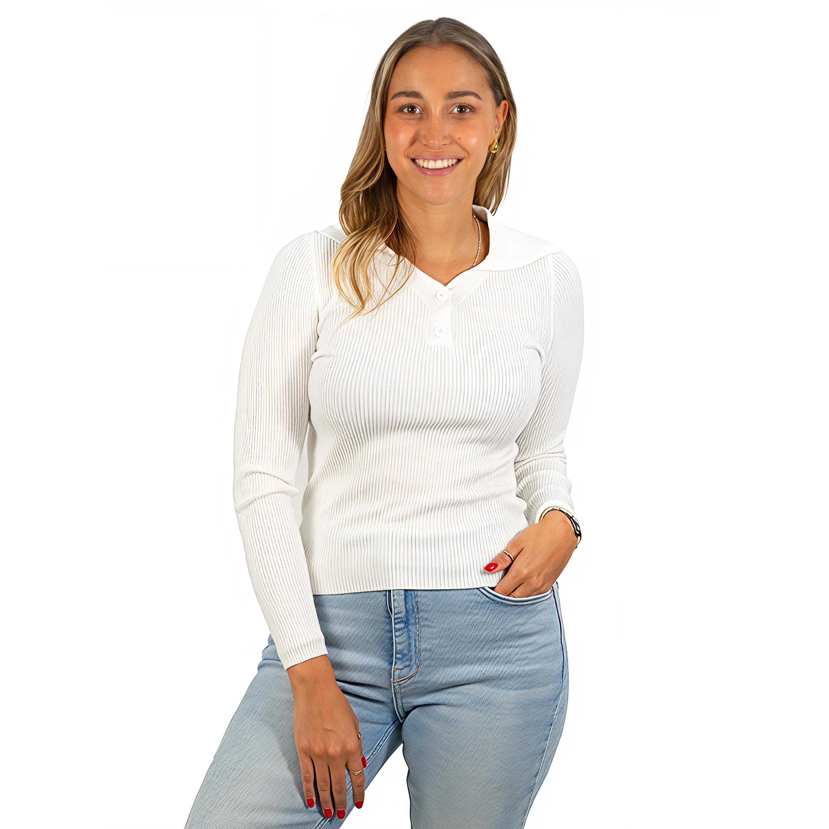 Sweater camiseta básica mujer cuello pique colores 17