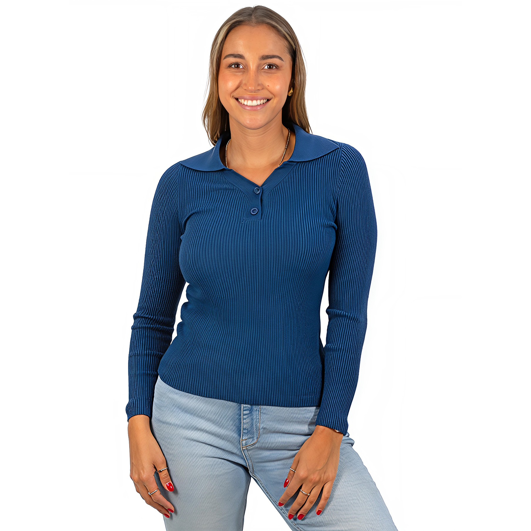 Sweater camiseta básica mujer cuello pique colores 18