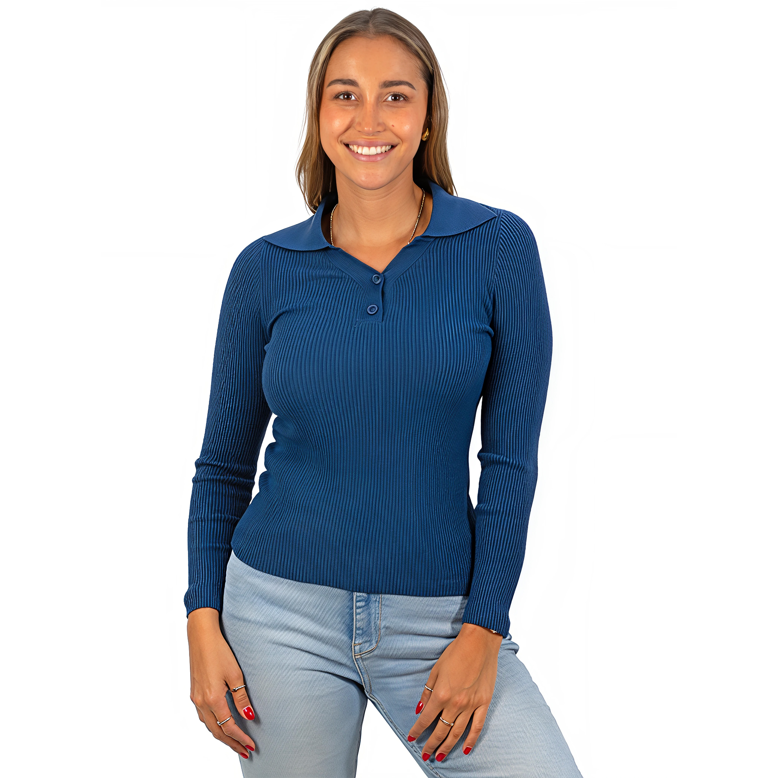 Sweater camiseta básica mujer cuello pique colores 18