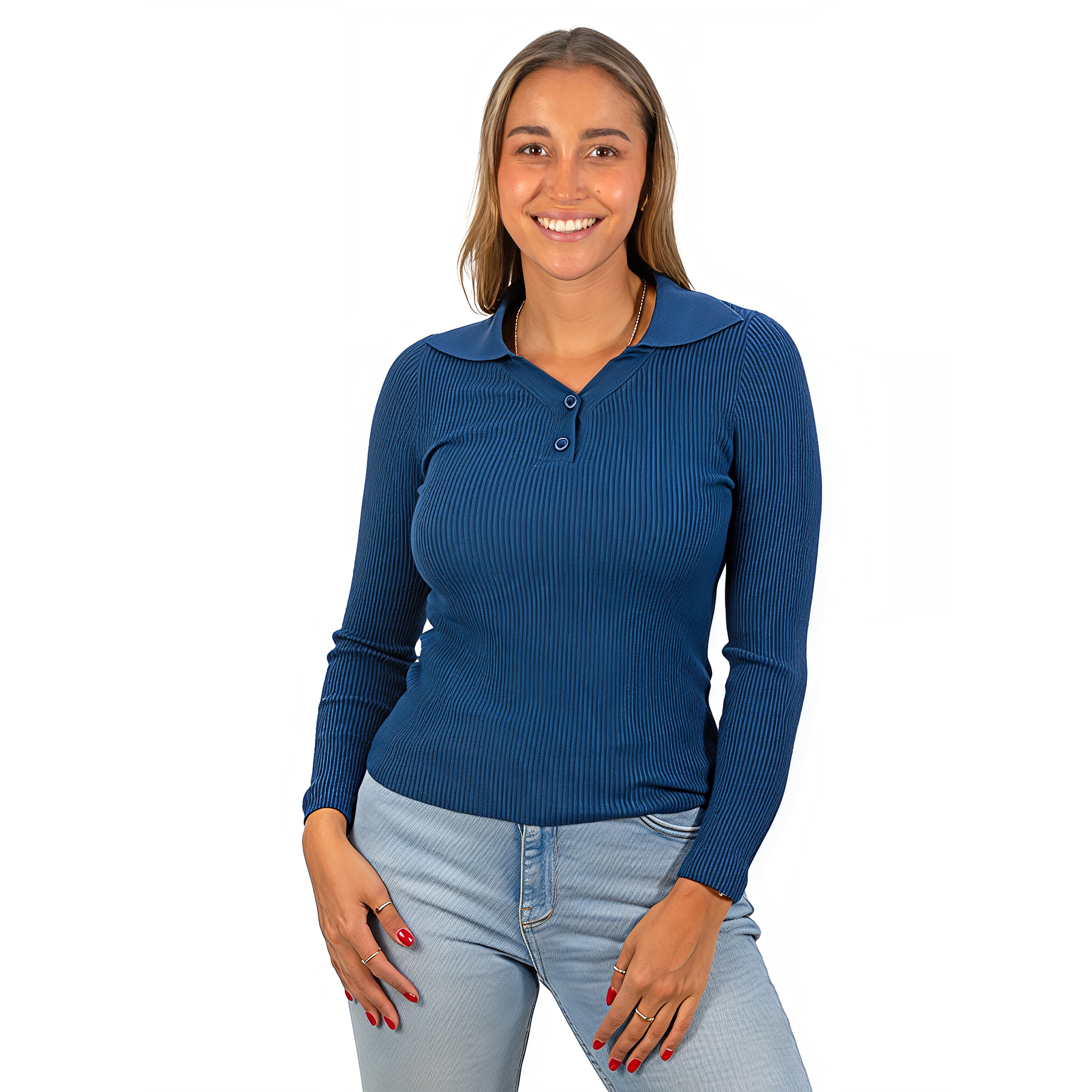 Sweater camiseta básica mujer cuello pique colores 19