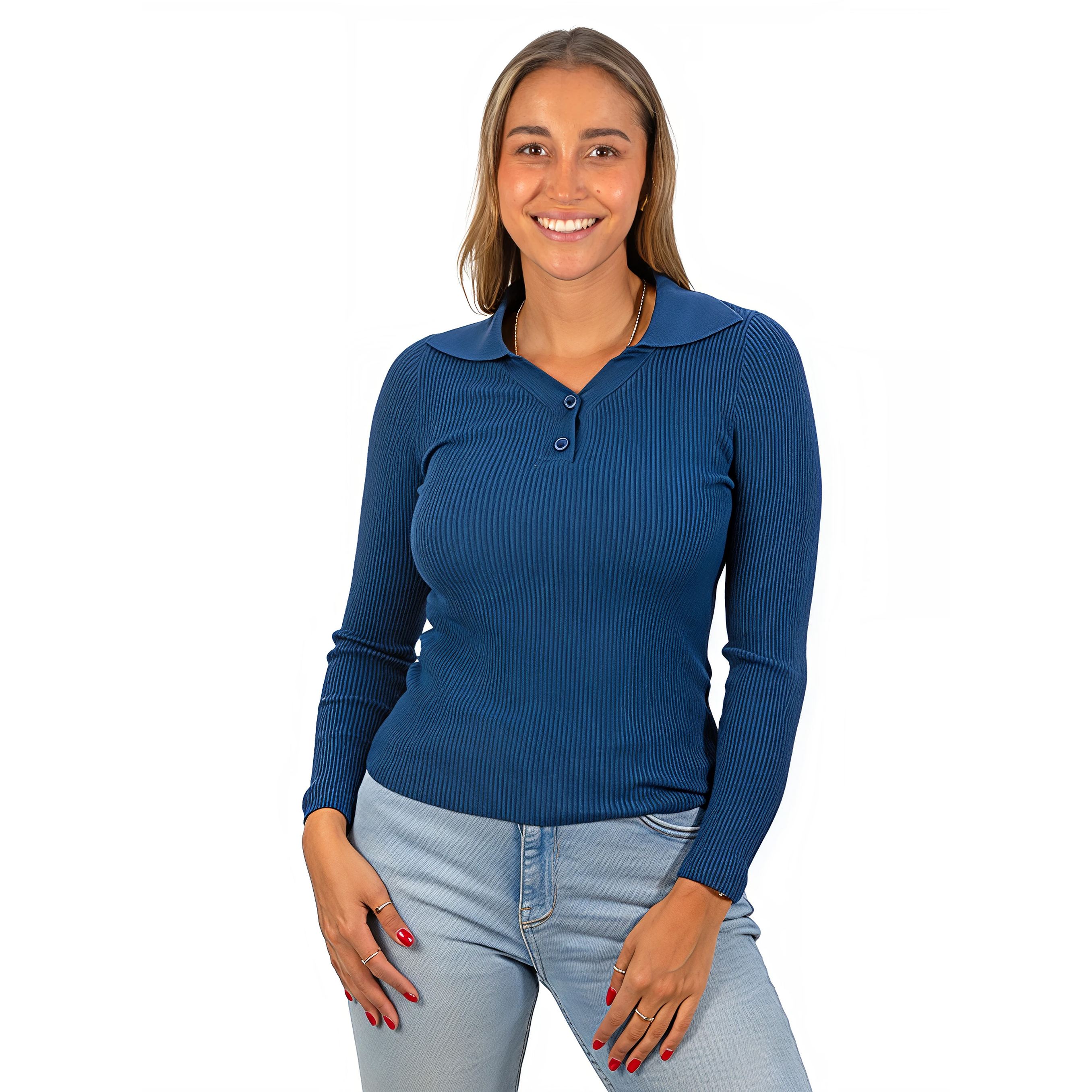 Sweater camiseta básica mujer cuello pique colores 19