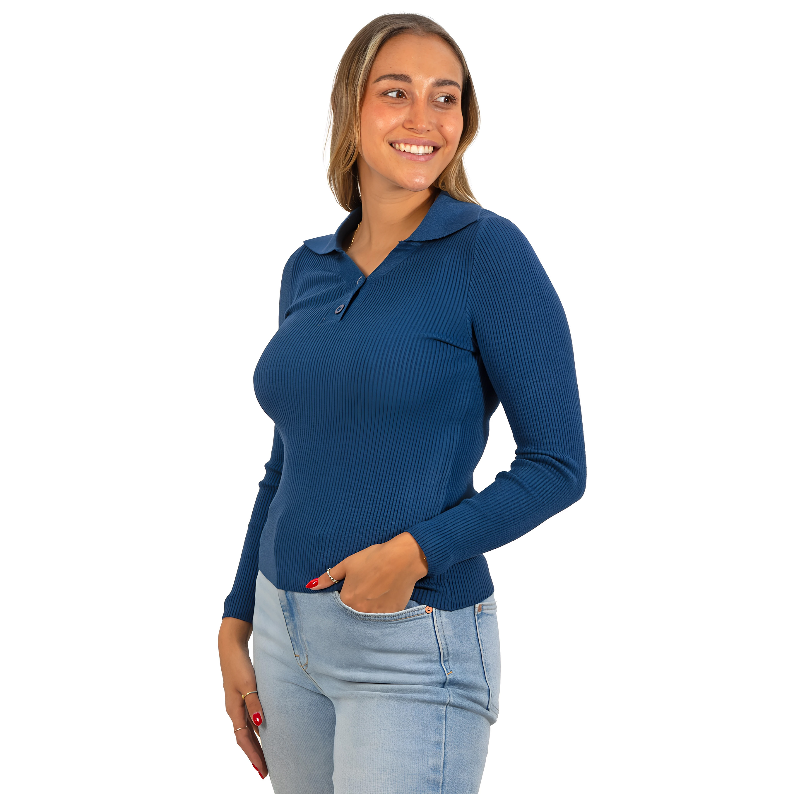 Sweater camiseta básica mujer cuello pique colores 20