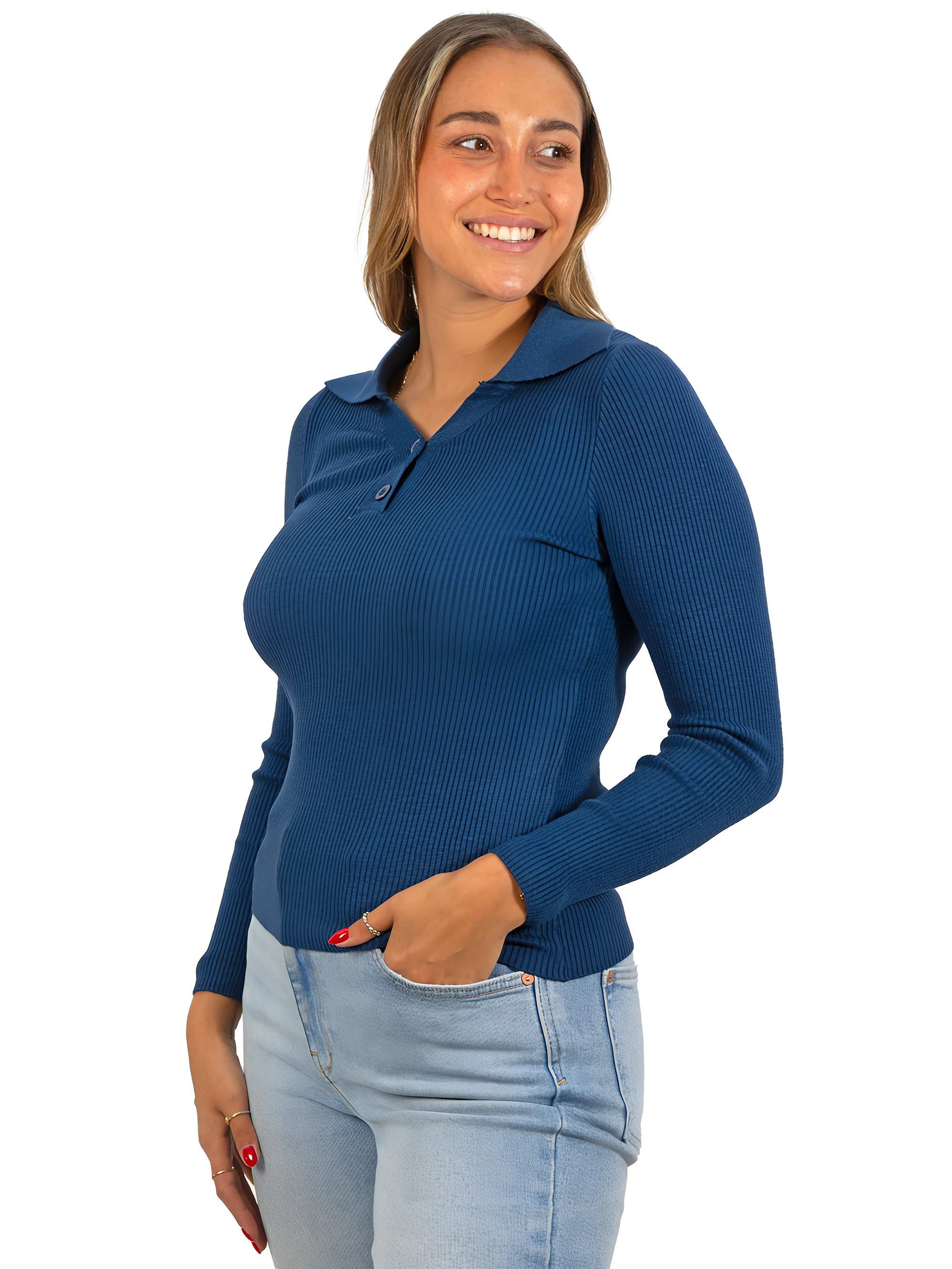 Sweater camiseta básica mujer cuello pique colores 20