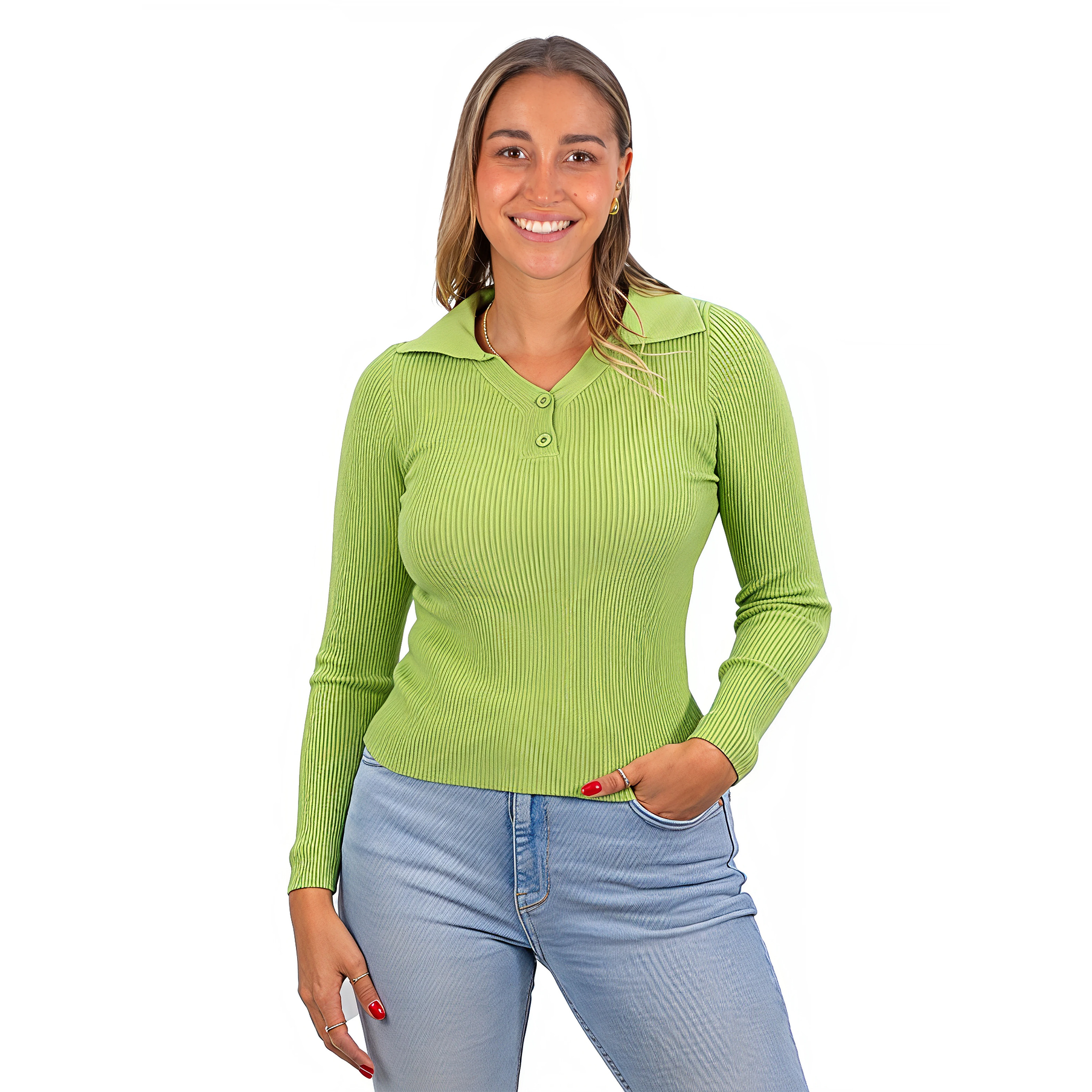Sweater camiseta básica mujer cuello pique colores 21