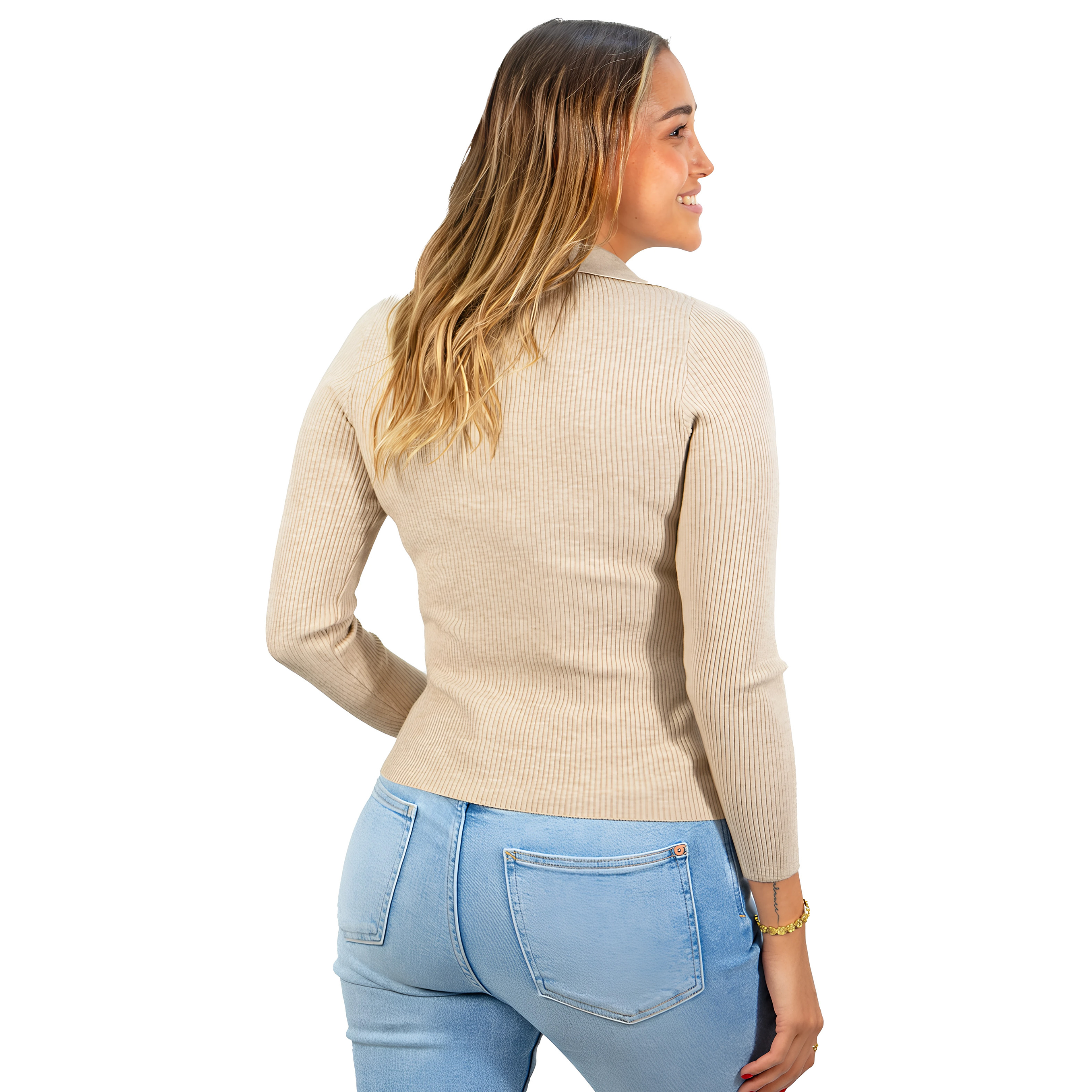 Sweater camiseta básica mujer cuello pique colores 25