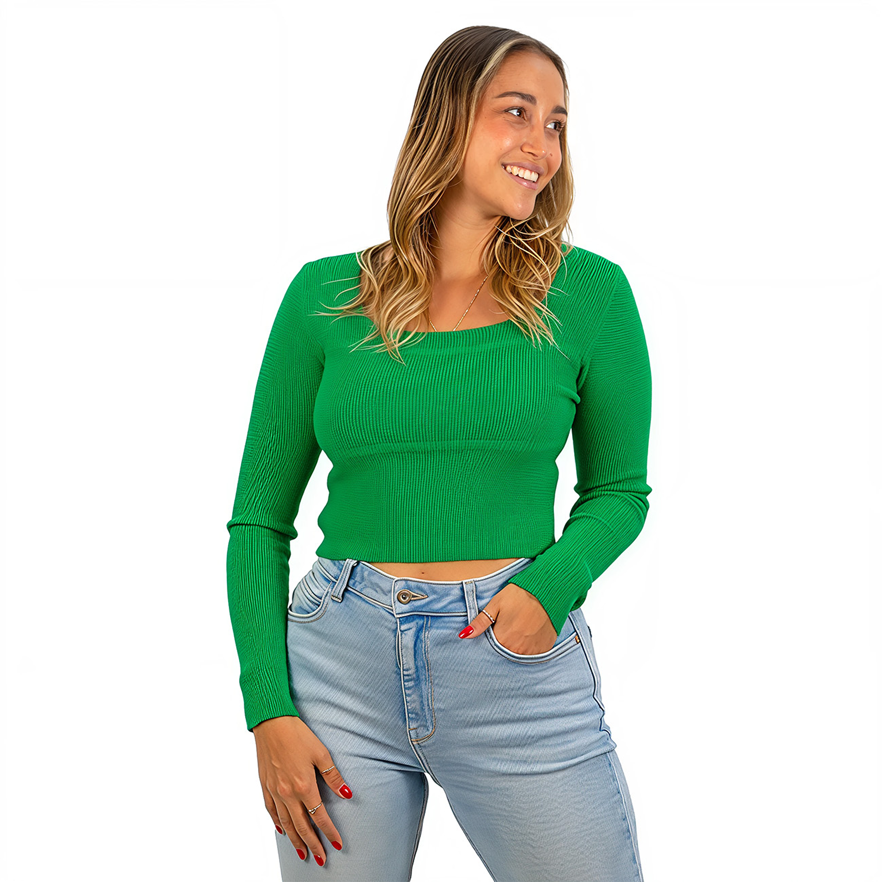 Top invierno Crop ribbed colores spandex 1