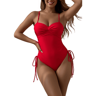 Traje de baño copay straps Rojo
