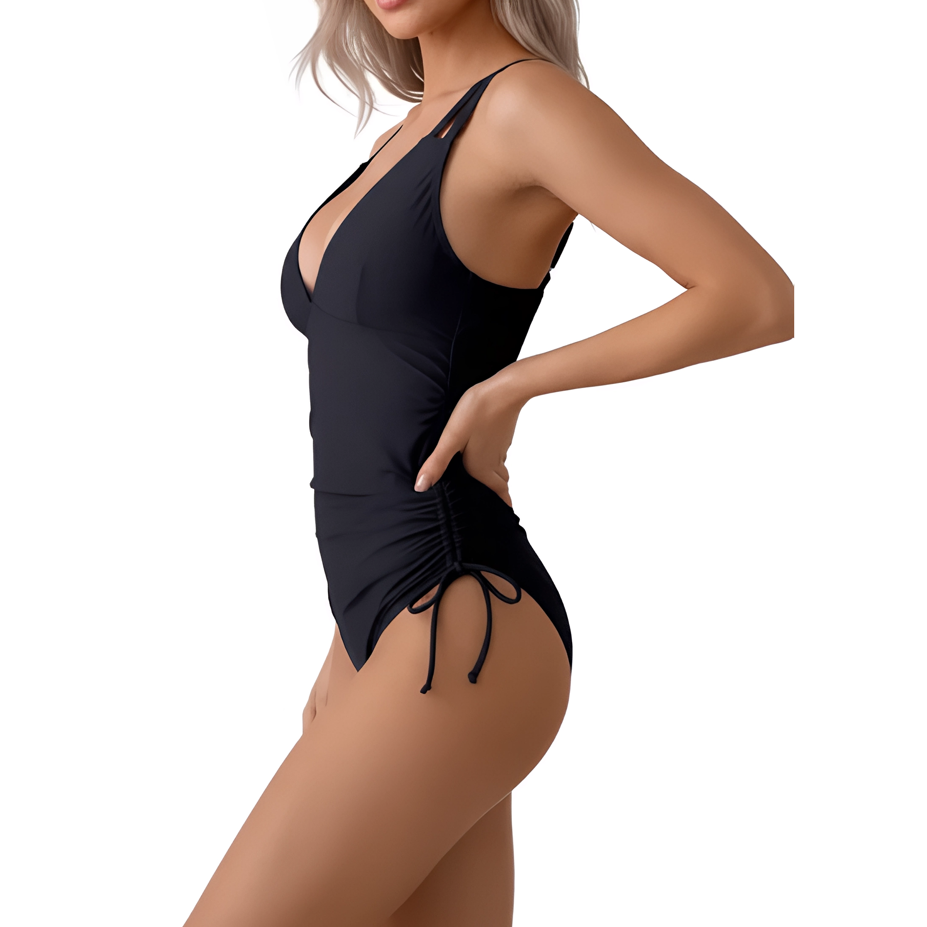 Traje de baño tiras cruzadas Bahía Negro 2