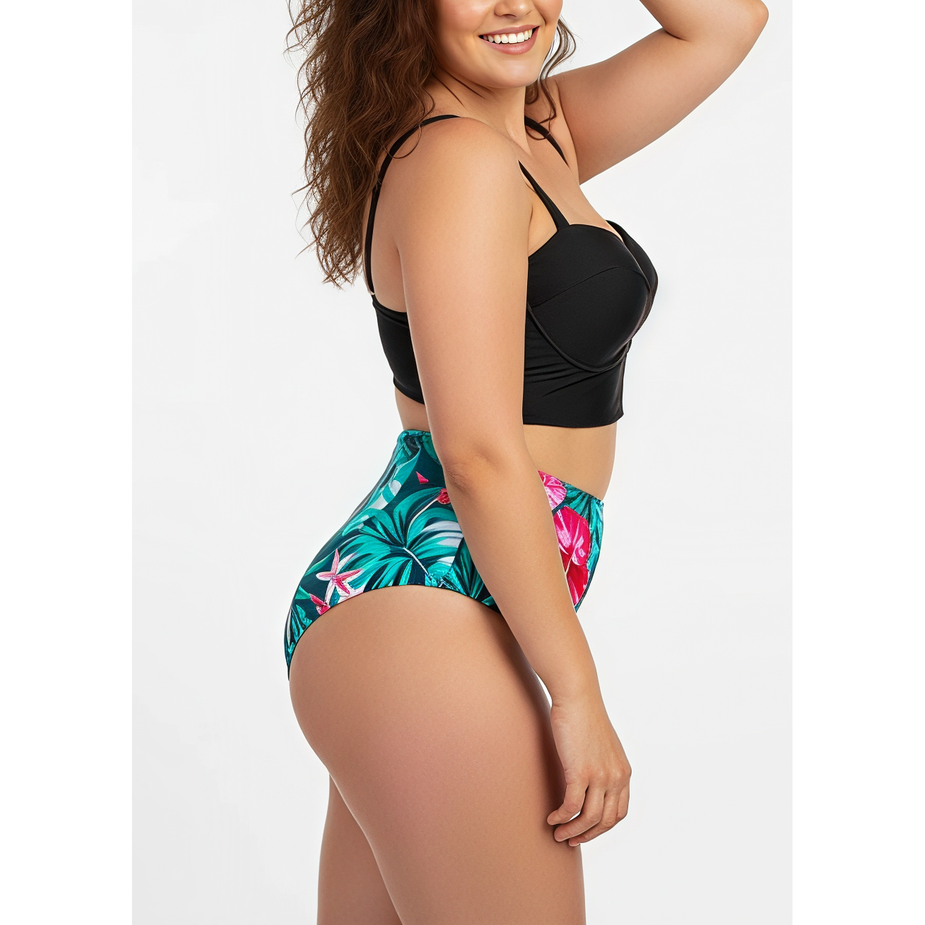 Bikini tiro alto bottom trópico verde copas 2