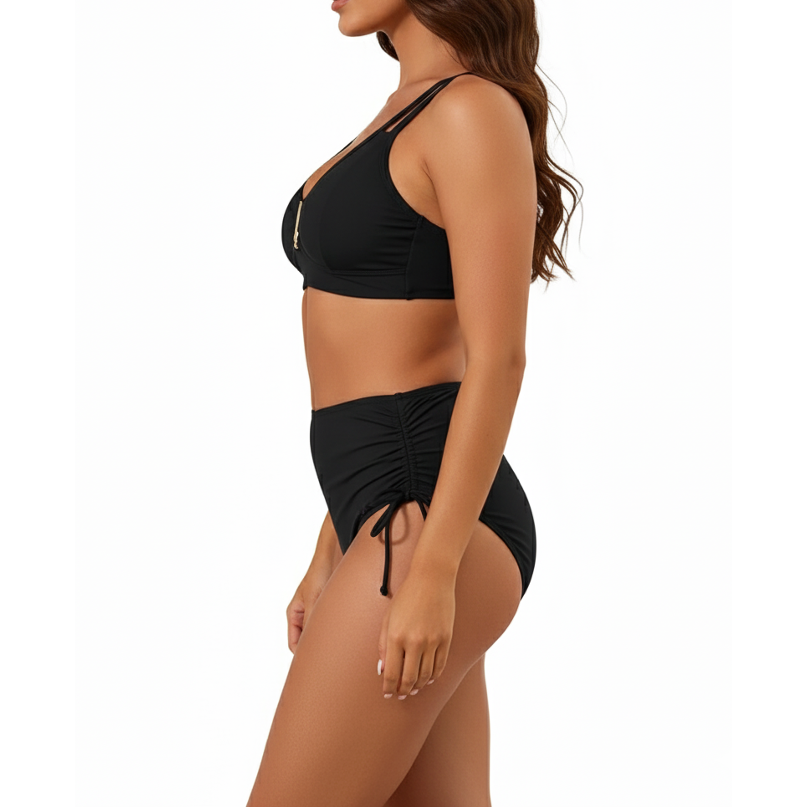 Bikini tiro alto mujer Victoria Straps negro 2