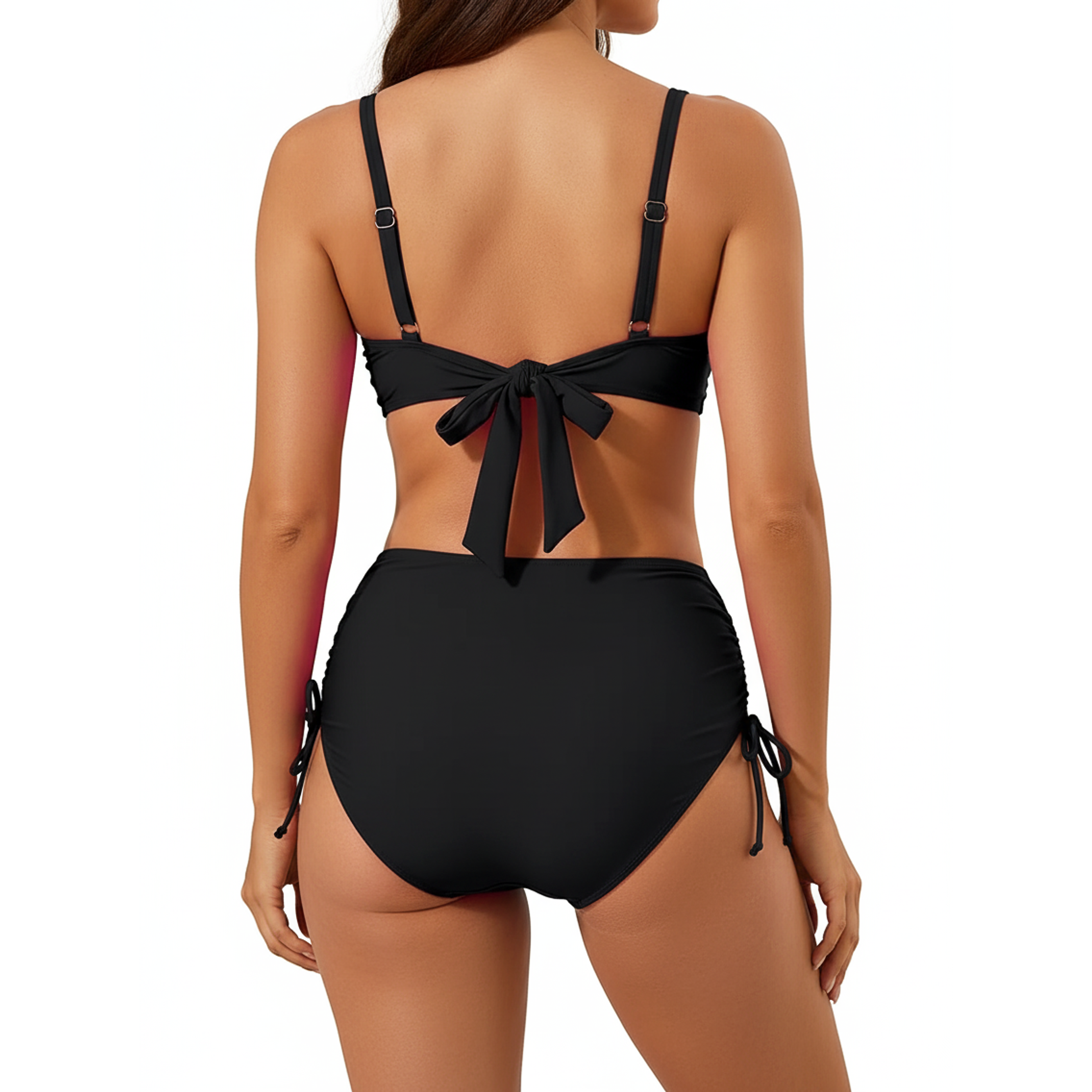 Bikini tiro alto mujer Victoria Straps negro 3