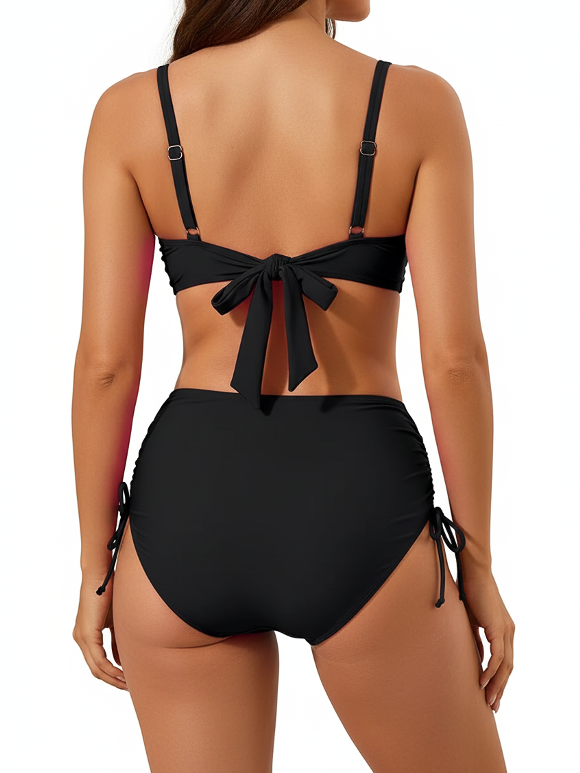 Bikini tiro alto mujer Victoria Straps negro 3