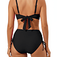 Bikini tiro alto mujer Victoria Straps negro - Miniatura 3