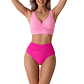 Bikini tiro alto Mila bicolor Rosa fucsia - Miniatura 1