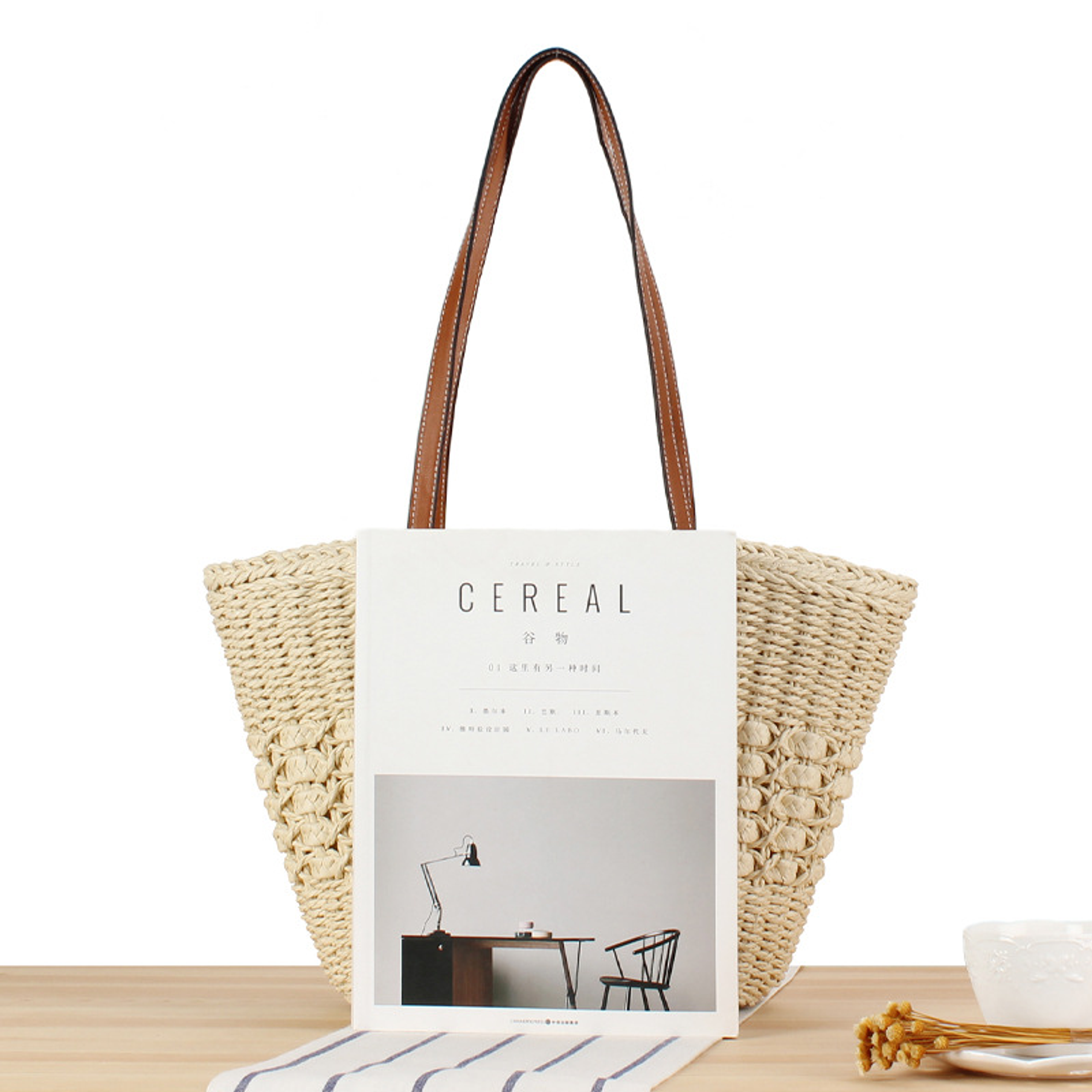 Bolso playa trópico Beige claro 3