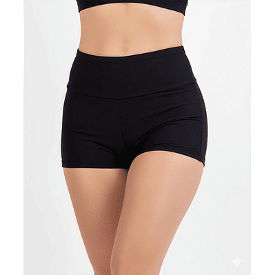 Short bikini tiro alto pretina negro