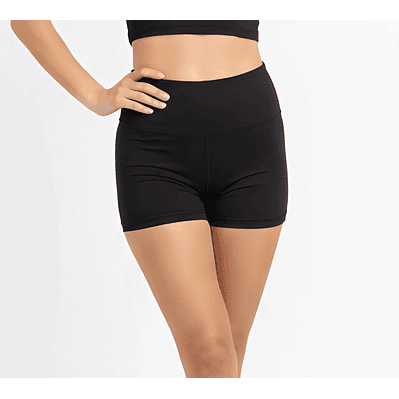 Short bikini tiro alto pretina Full negro