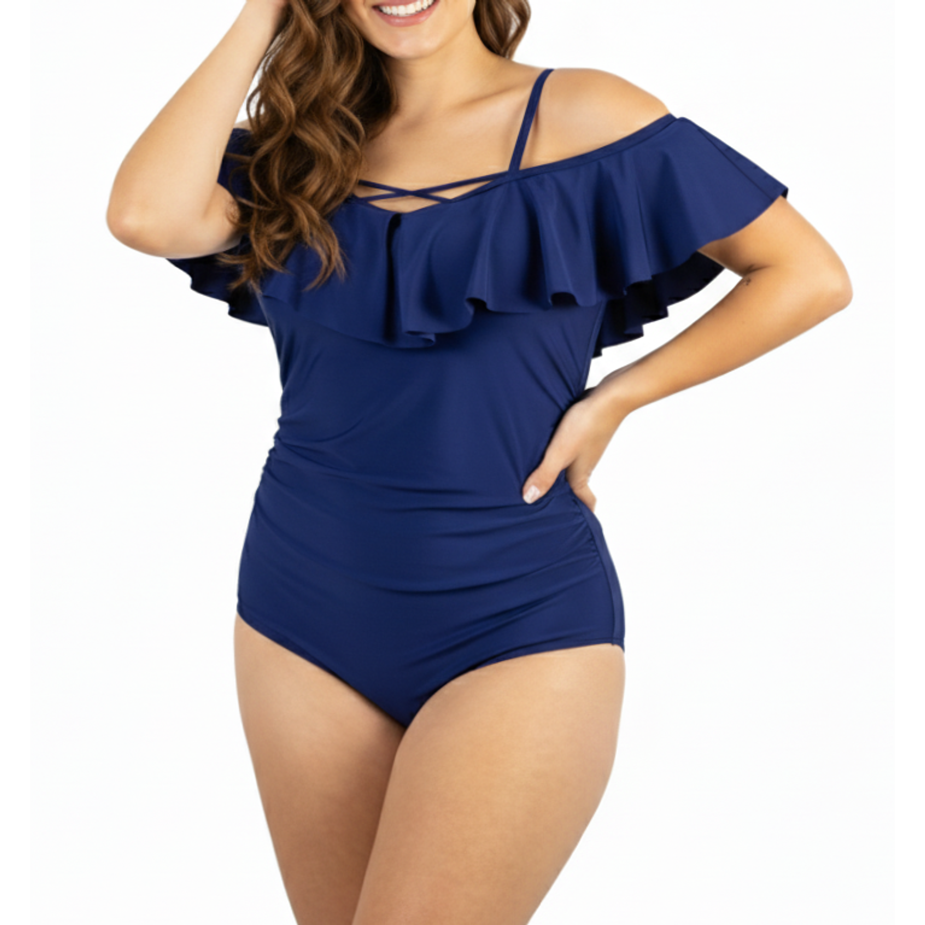 Traje de baño sin hombros vuelos Casia colores 5