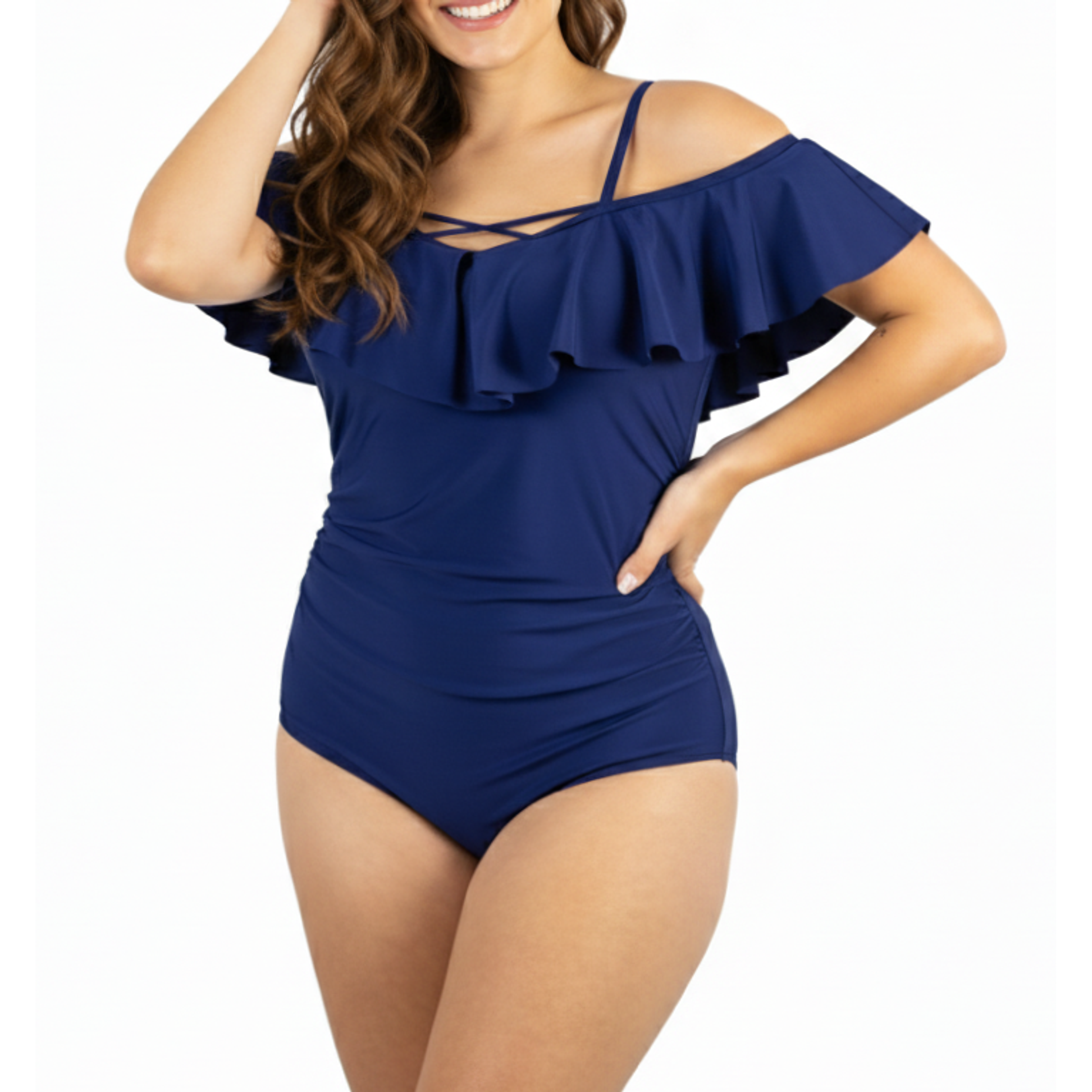 Traje de baño sin hombros vuelos Casia colores 5