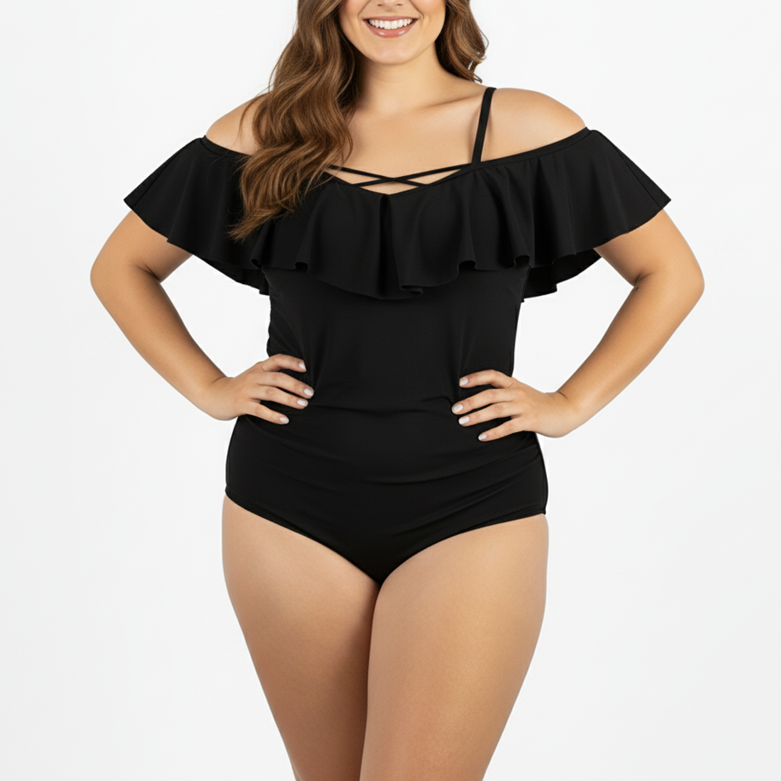 Traje de baño sin hombros vuelos Casia colores 2