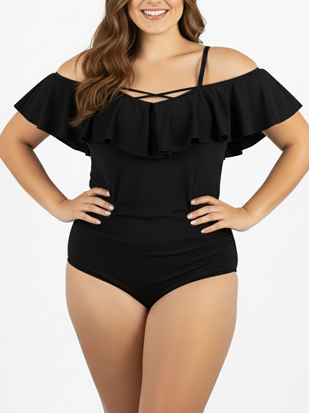 Traje de baño sin hombros vuelos Casia colores 2