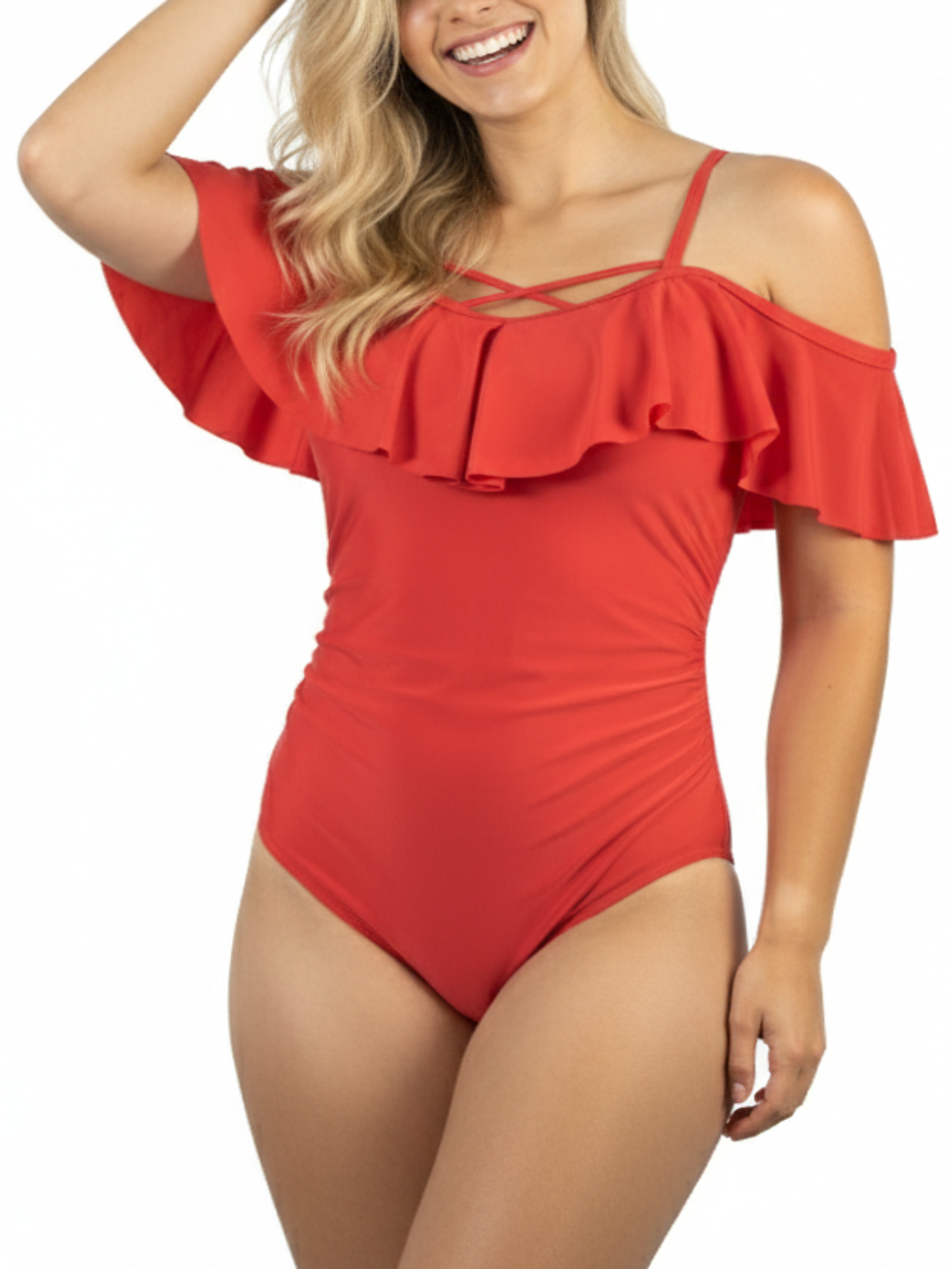 Traje de baño sin hombros vuelos Casia colores 7