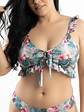 Top Bikini Mujer Tropical Ruffle Verde - Miniatura 1