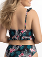 Top Bikini Mujer Tropical Ruffle Negro - Miniatura 2