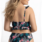 Top Bikini Mujer Tropical Ruffle Negro - Miniatura 2
