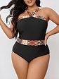 Traje de Baño mujer Negro Estampado Étnico - Miniatura 1