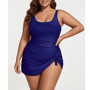 Traje de Baño Azul Nudo Lateral
