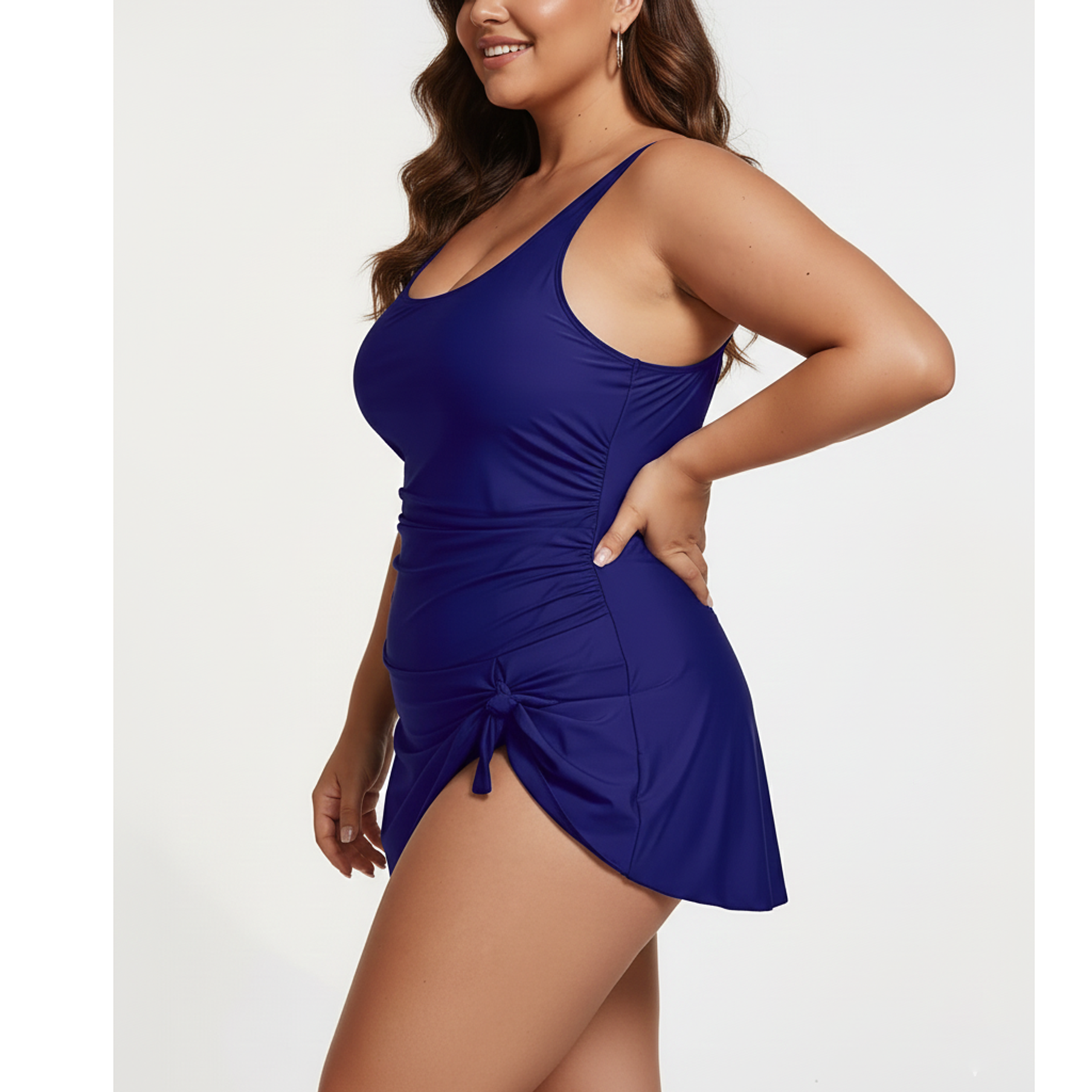 Traje de Baño Azul Nudo Lateral 3